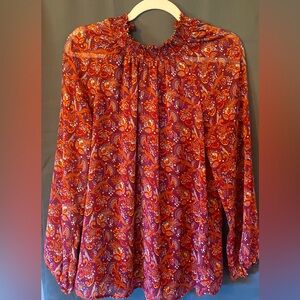 Beautiful Daniel Rainn Burgundy Long-sleeve blouse